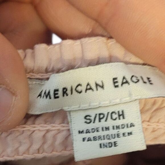 American Eagle Women's Pink Floral Ruffle Boho Dress Size S - Picture 3 of 7